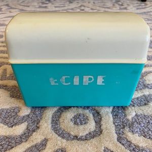 Blue and Cream Vintage Recipe Box